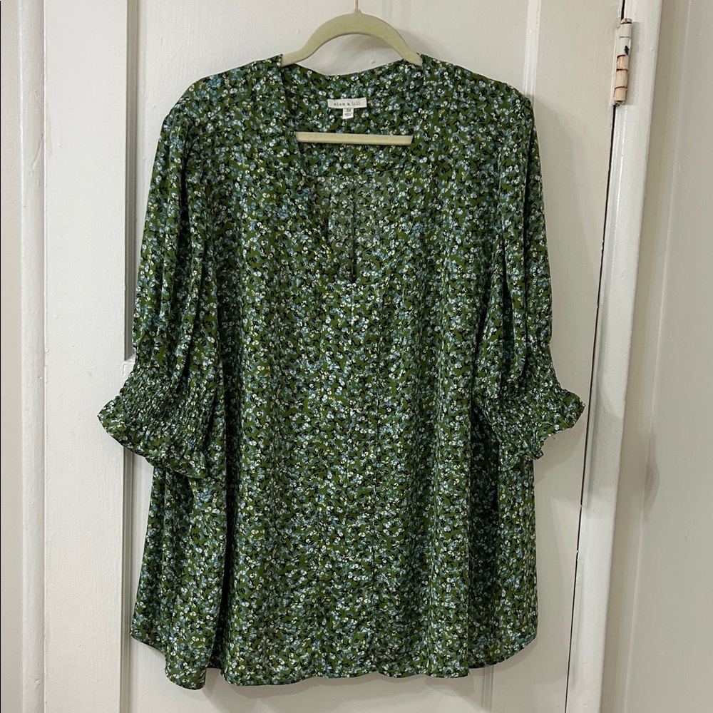 Floral Green Women's Top